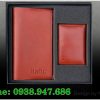 Bô sổ tay + ví namecard da thật cho công ty Hafic